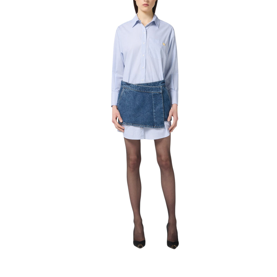 Abito donna in popeline di cotone e denim