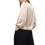 Blusa donna con dettaglio gioiello sul collo