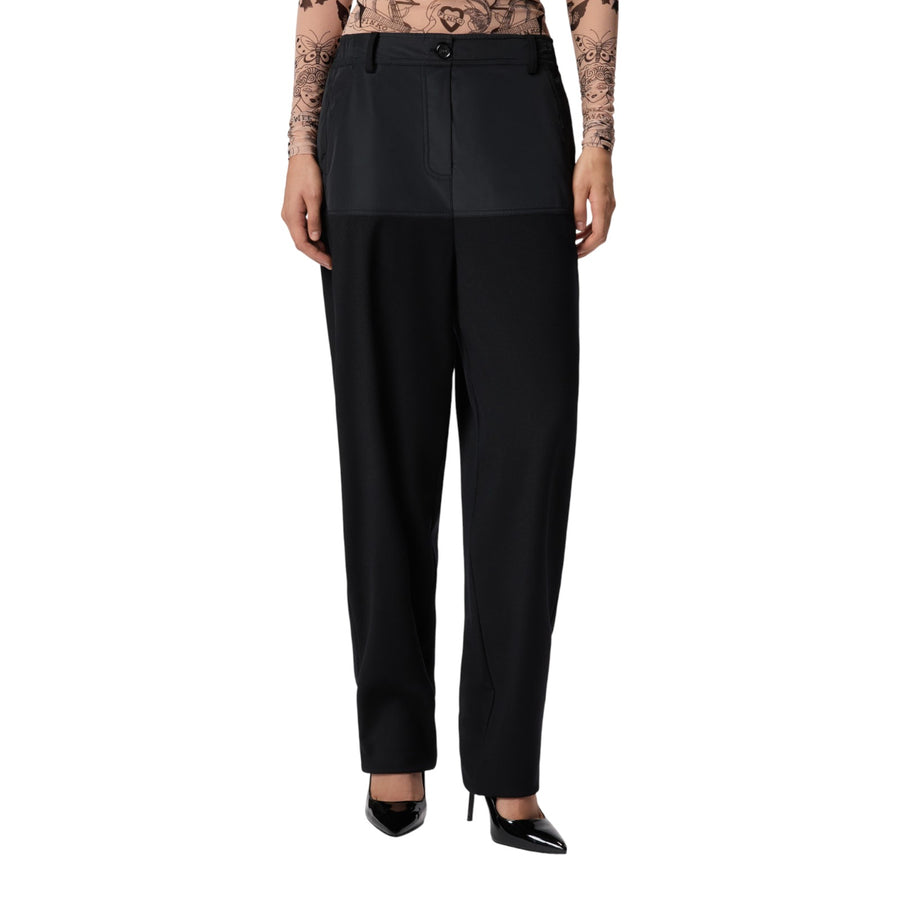 Pantaloni donna skinny con doppio tessuto