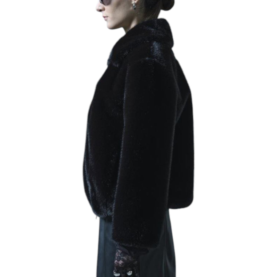 Cappotto donna corto in similpelliccia