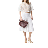 Maglia donna cropped in pizzo