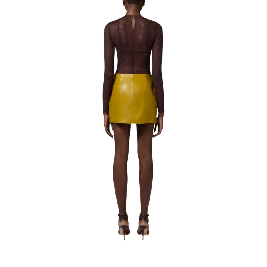 Body donna in tulle jacquard a losanghe