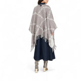 Poncho donna con logo e frange