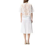 Maglia donna cropped in pizzo