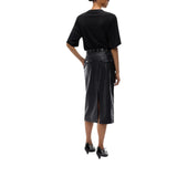 T-shirt donna con strass e logo