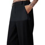 Pantaloni donna skinny con doppio tessuto