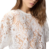Maglia donna cropped in pizzo
