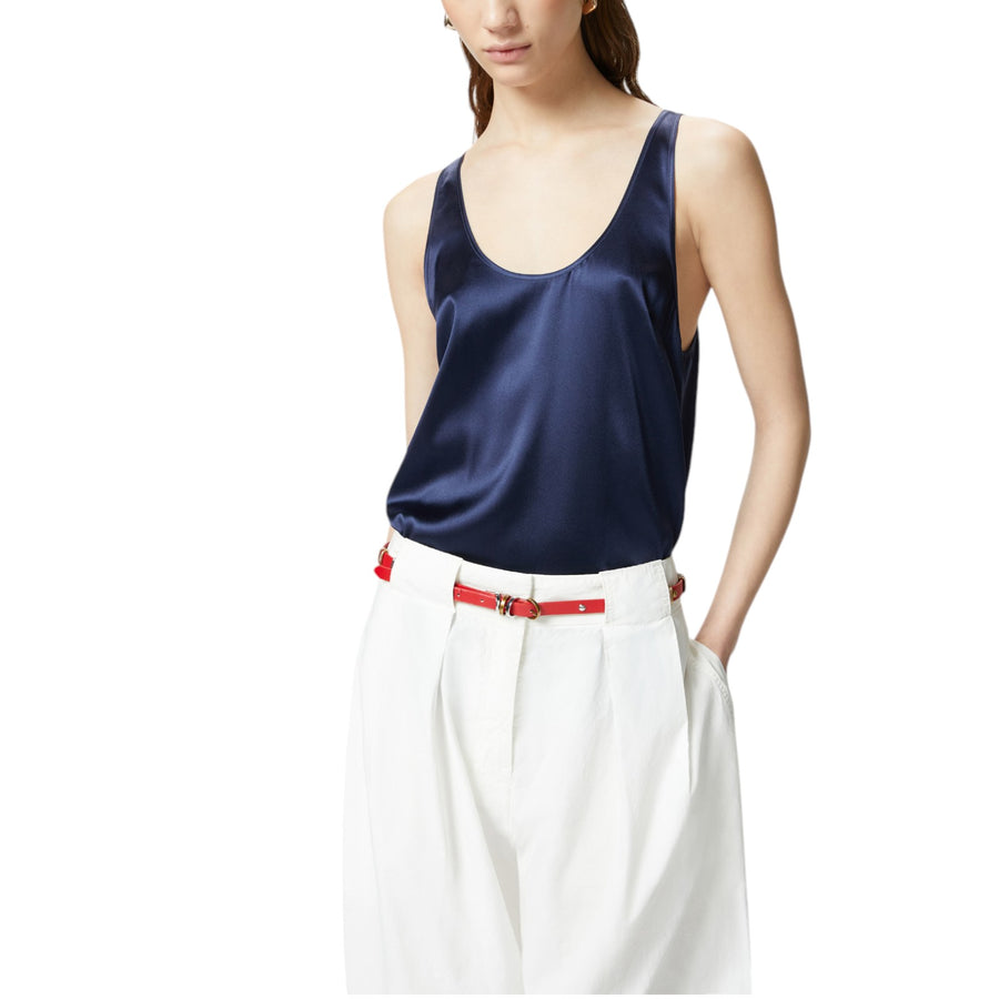 Canotta donna in satin di seta stretch