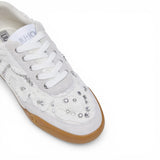 Sneakers in denim con pietre gioiello