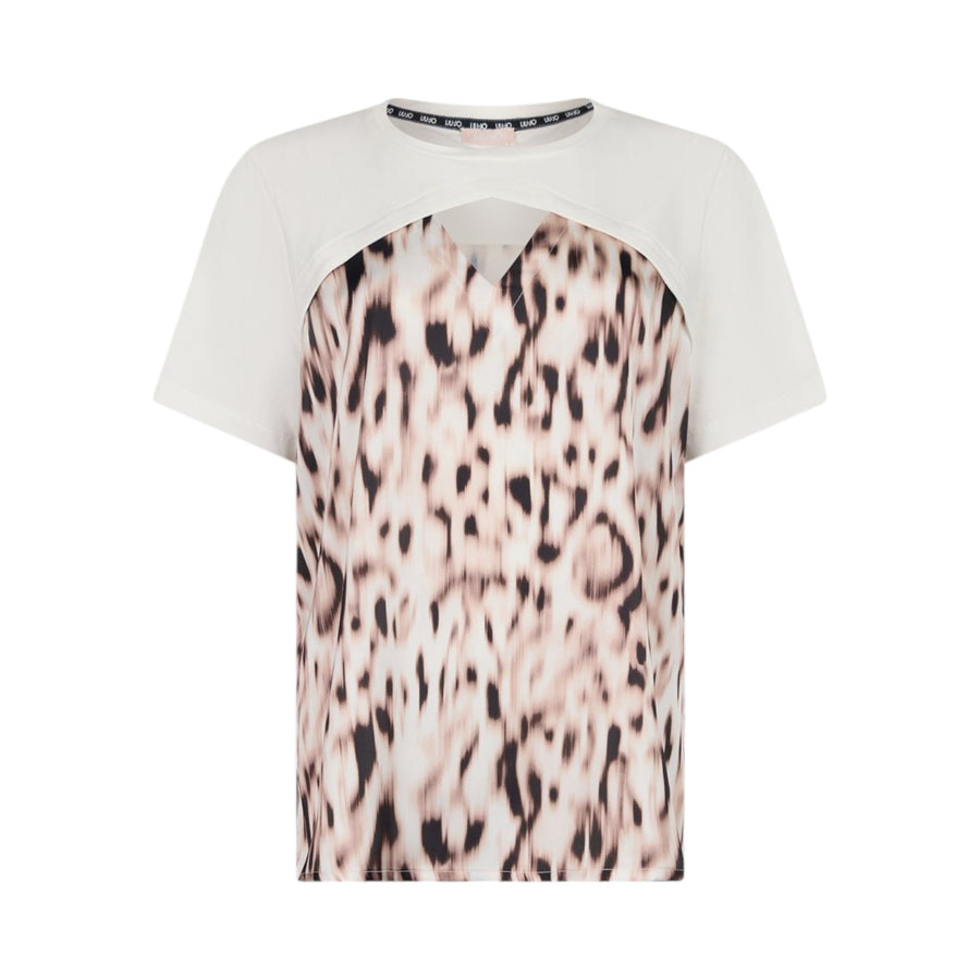 T-shirt donna in raso stampato