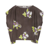 Blusa donna boxy con stampa floreale