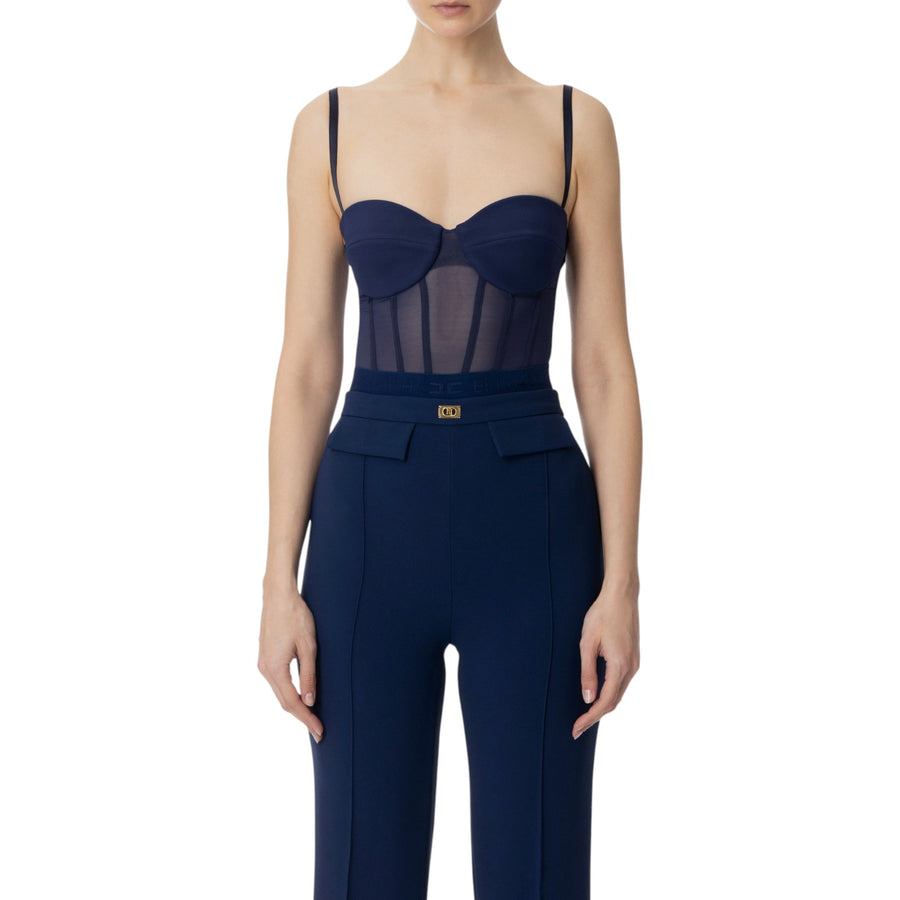 Body donna in crêpe e tulle