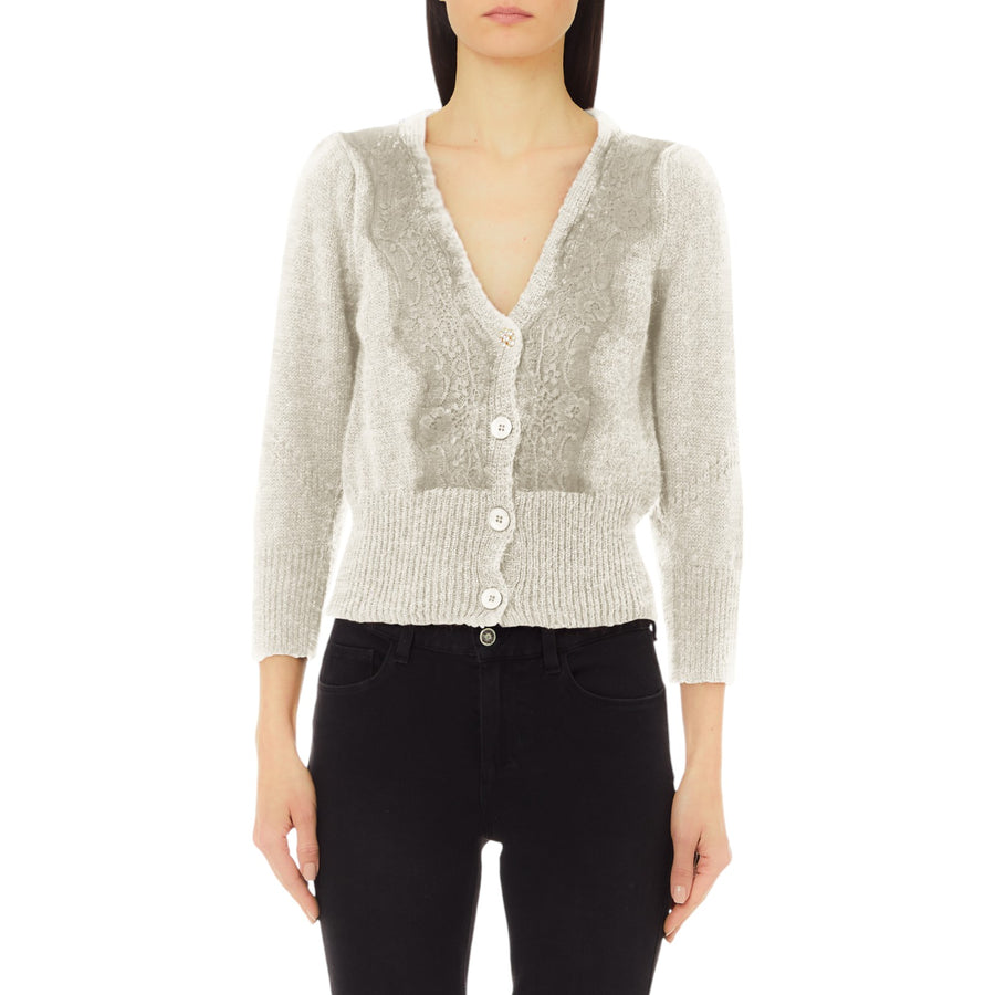 Cardigan donna con pizzo