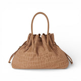 Borsa donna in suede con stampa cocco