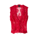 Gilet donna in pizzo valencienne floreale
