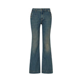 Jeans donna flare con bottoni gioiello