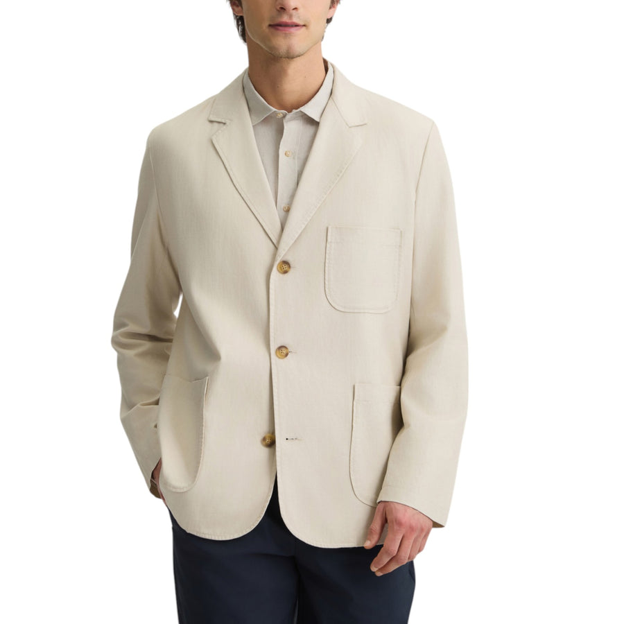 Blazer in lino e cotone