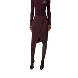 Gonna donna in crêpe con dettaglio gioiello