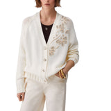 Cardigan donna con ricami gioiello
