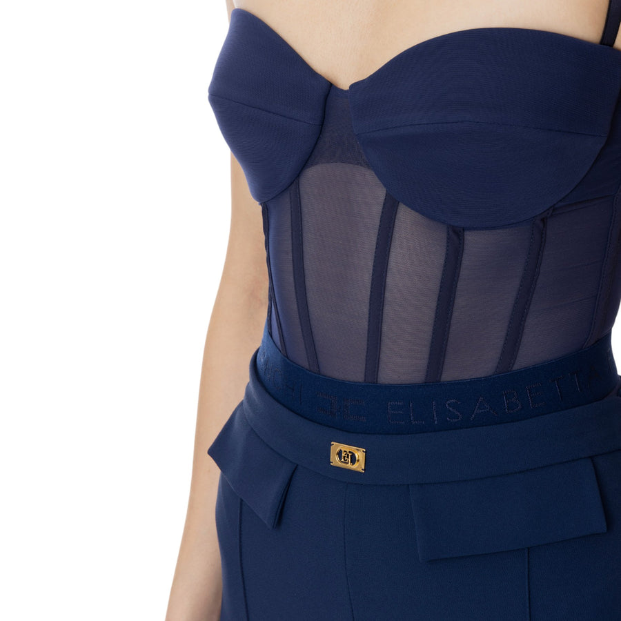Body donna in crêpe e tulle