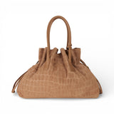 Borsa donna in suede con stampa cocco