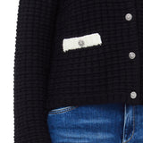 Giacca donna in maglia con constrasto colore