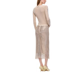 Maglia donna a costine con pizzo