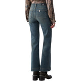 Jeans donna flare con bottoni gioiello