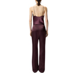 Pantaloni donna svasati in satin