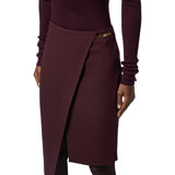 Gonna donna in crêpe con dettaglio gioiello