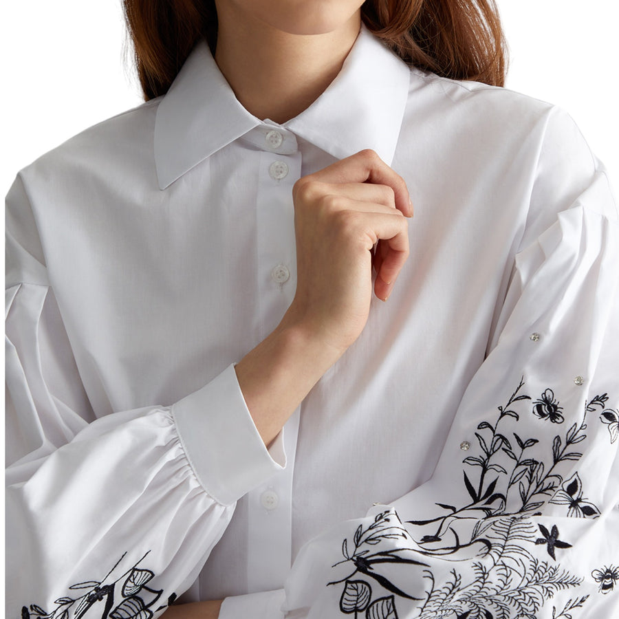 Camicia donna con ricami gioiello