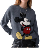 Maglia donna jacquard in lana Mr Mouse