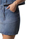 Gonna donna corta con applicazione micro borchie