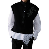 Gilet donna in lana con ricamo gioiello