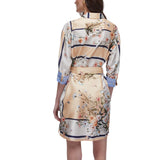 Abito donna corto in twill stampato