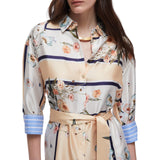 Abito donna corto in twill stampato