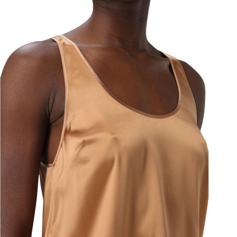 Canotta donna in satin di seta stretch