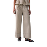 Pantaloni donna flare in popeline