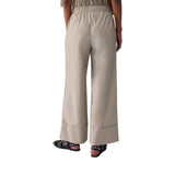 Pantaloni donna flare in popeline