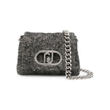 Borsa donna a tracolla con paillettes a spina di pesce