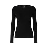 Maglia donna a costine con pizzo