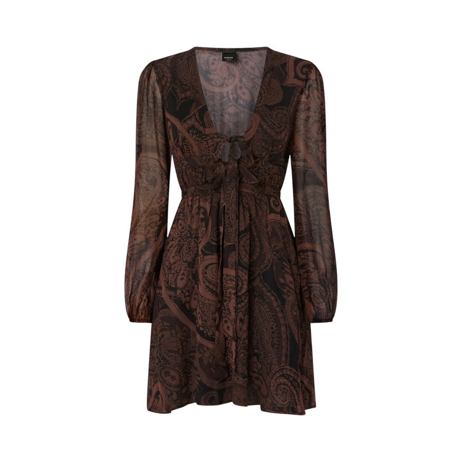 Vestito donna corto con stampa cachemire