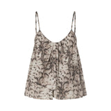 Top donna con spalline sottili e stampa snake