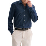 Camicia uomo in denim lavaggio scuro