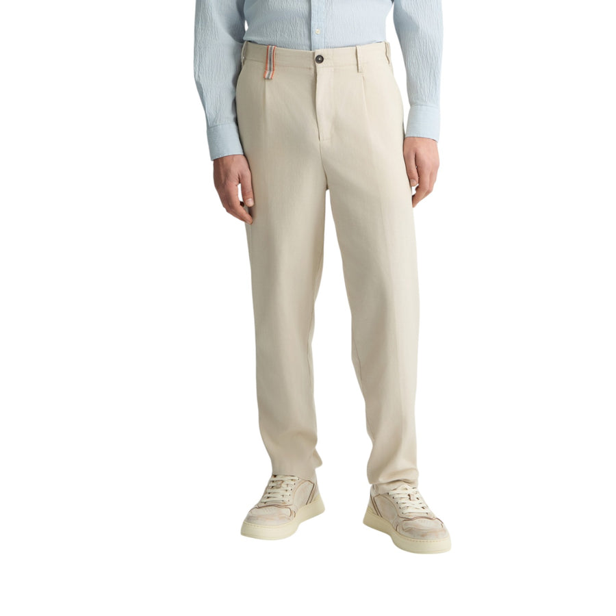 Pantaloni jacquard in misto lino