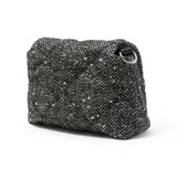 Borsa donna a tracolla con paillettes a spina di pesce