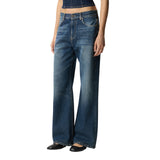 Jeans donna wide leg in denim soft