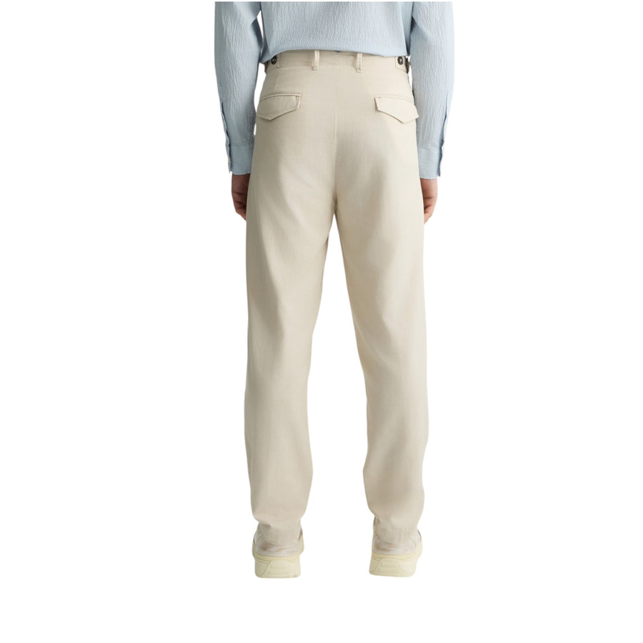 Pantaloni jacquard in misto lino