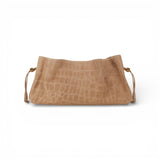 Pouch donna in suede con stampa cocco