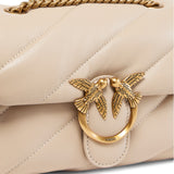 Borsa a tracolla piccola Love Bag Puff in nappa trapuntata